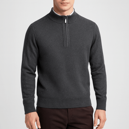 VogeLuxe | Pull zippé vintage en laine pour homme 2