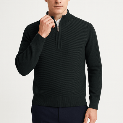 VogeLuxe | Pull zippé vintage en laine pour homme 5