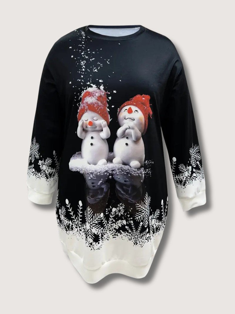 VogeLuxe | Robe pull de Noël à motif bonhomme de neige pour femme 2
