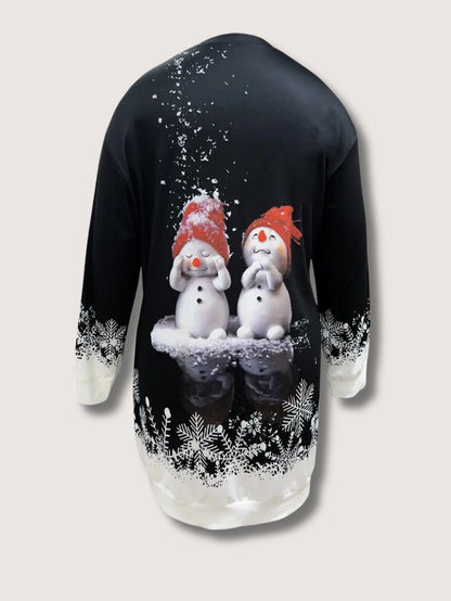 VogeLuxe | Robe pull de Noël à motif bonhomme de neige pour femme 3