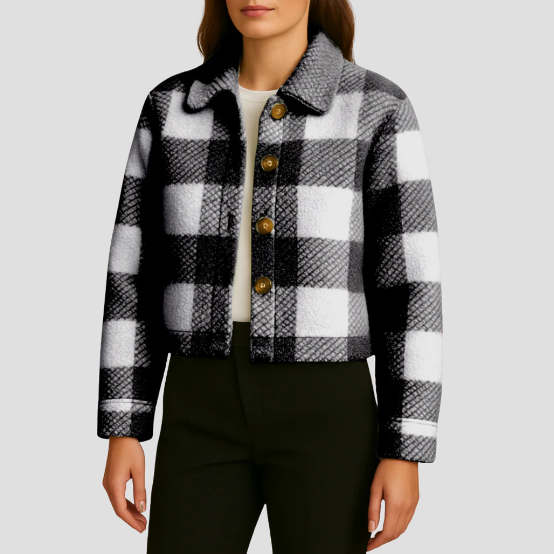 Chemisier femme carreau courte manches boutonné - PanierRoyale