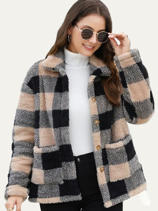 Chemise polaire femme carreaux douce et chaude - PanierRoyale