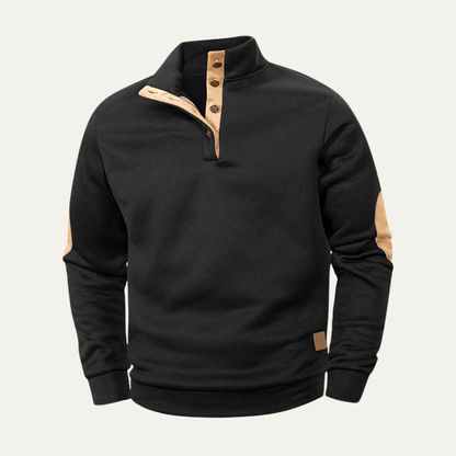 VogeLuxe | Sweat-shirt à col montant et fermeture à boutons-pression pour homme 10