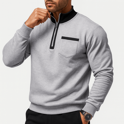 VogeLuxe | Sweat-shirt à col montant zippé pour homme 2