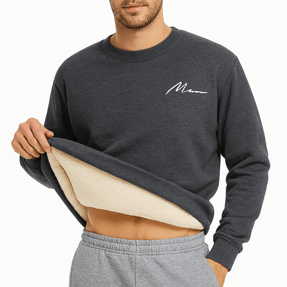 VogeLuxe | Sweat-shirt à col rond doublé polaire pour homme 6