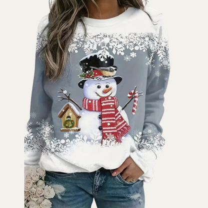 VogeLuxe | Sweat-shirt à col rond festif bonhomme de neige pour femme 9