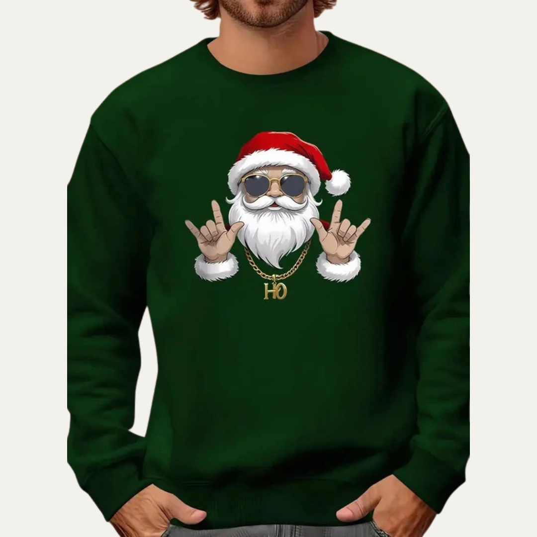 VogeLuxe | Sweat-shirt de Noël Rock On Santa pour homme 5