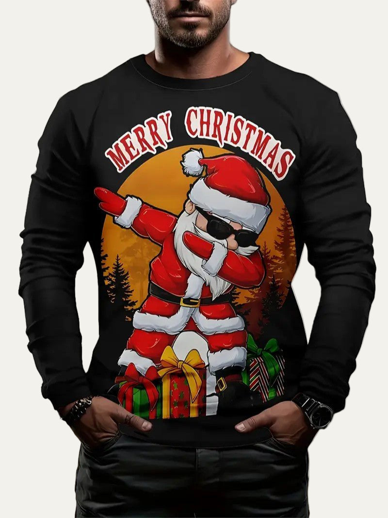 VogeLuxe | Sweat-shirt de Noël pour homme avec le Père Noël qui dab 2