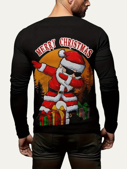 VogeLuxe | Sweat-shirt de Noël pour homme avec le Père Noël qui dab 3