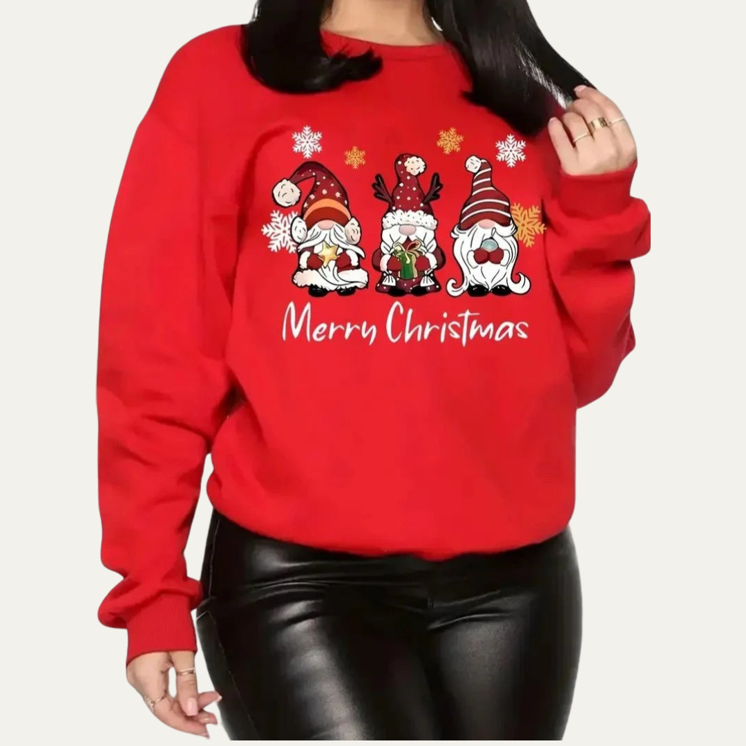 Sweat à capuche femme Noël motif gnome humoristique