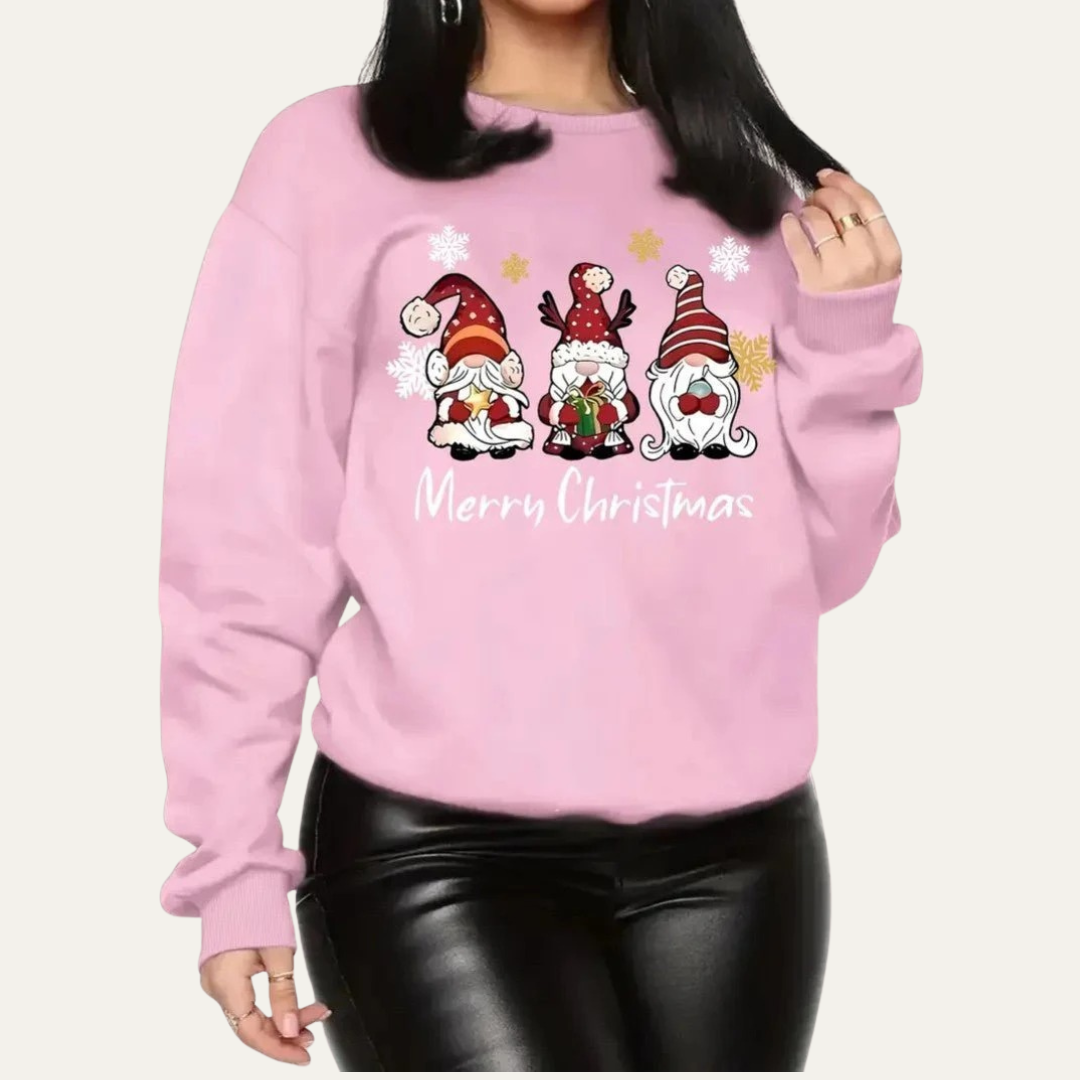 Sweat à capuche femme Noël motif gnome humoristique