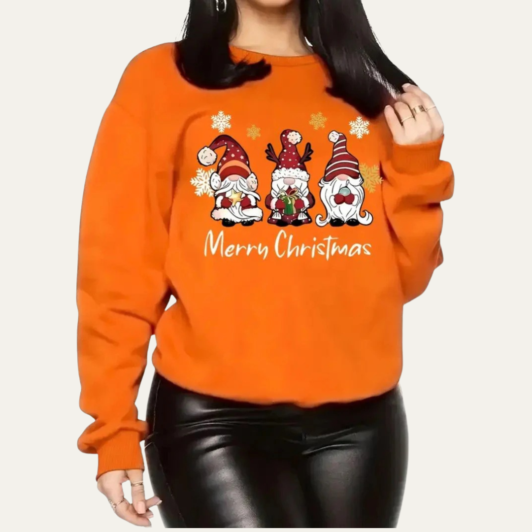 VogeLuxe | Sweat-shirt graphique pour femme avec motif gnome de Noël 6