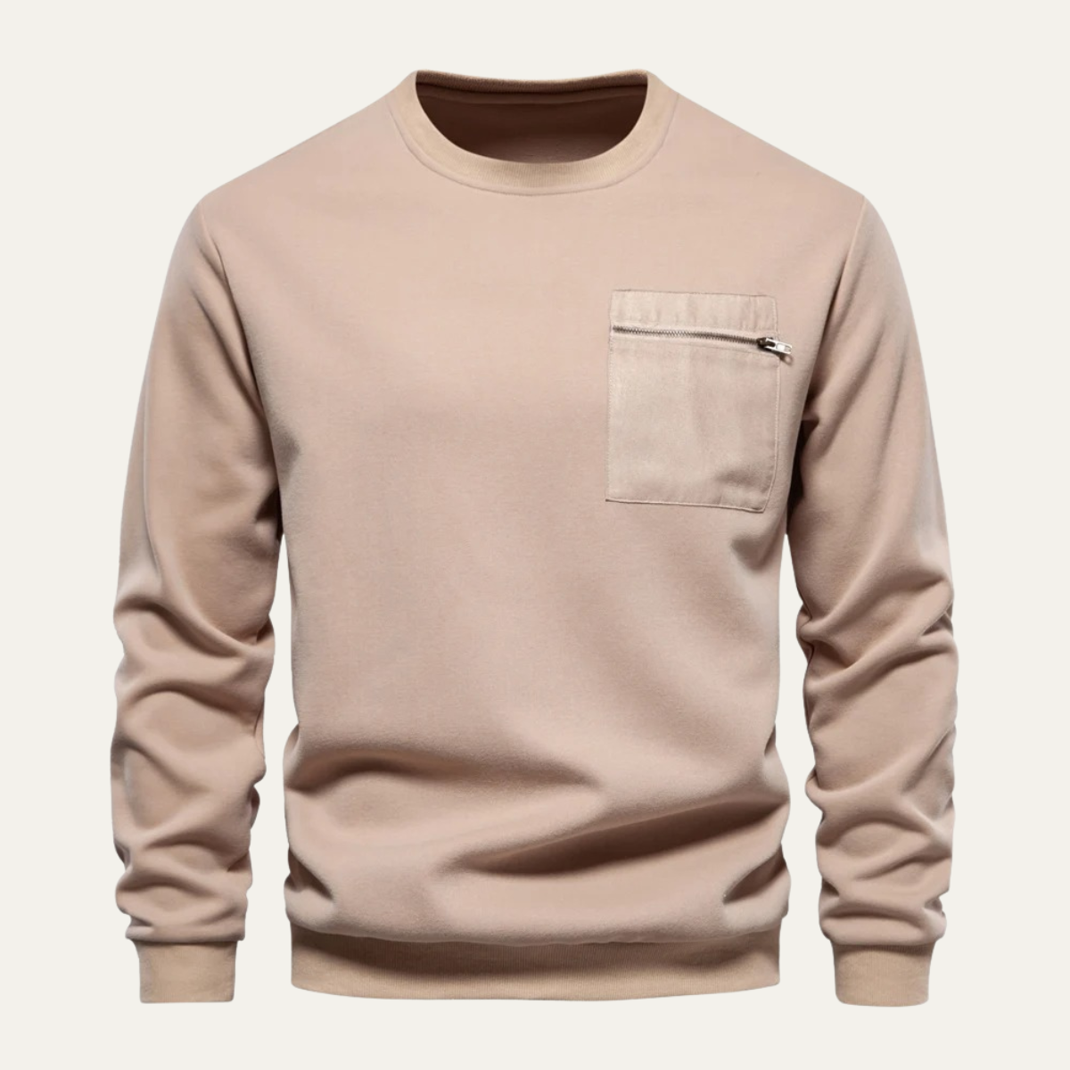 VogeLuxe | Sweat-shirt homme à col rond avec poche zippée 0