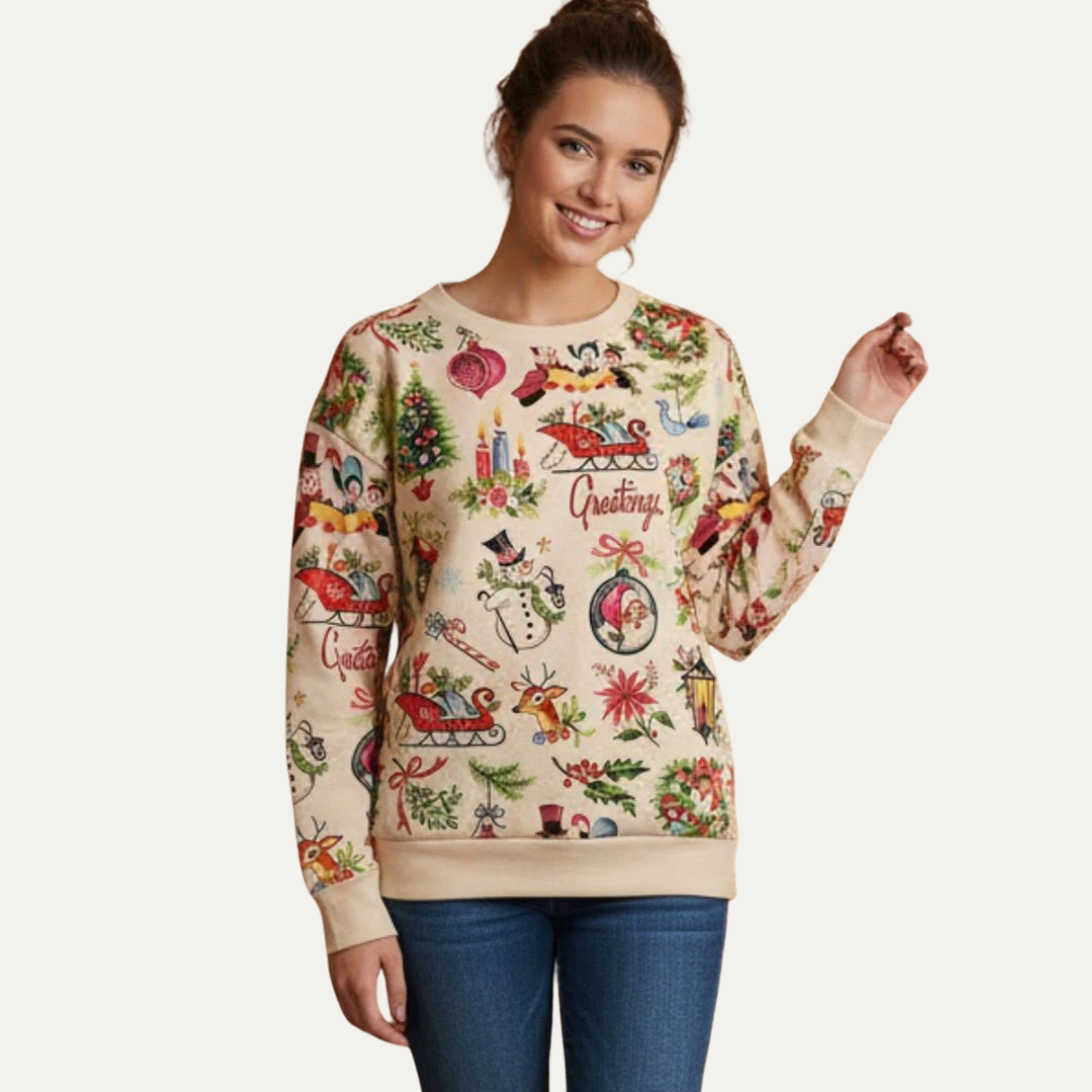 VogeLuxe | Sweat-shirt homme imprimé Noël vintage 0