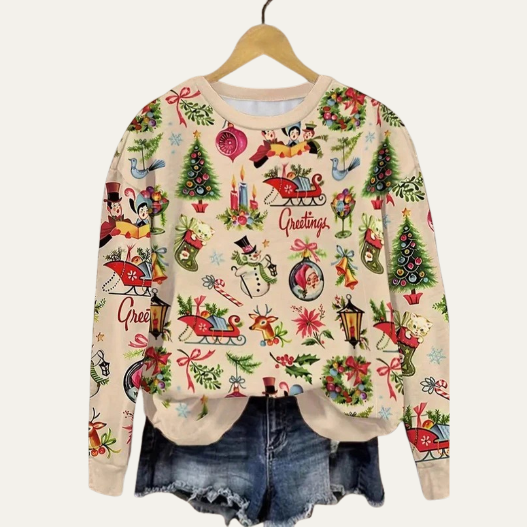 VogeLuxe | Sweat-shirt homme imprimé Noël vintage 1