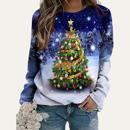 Sweat-shirt femme à manches raglan Noël décontracté