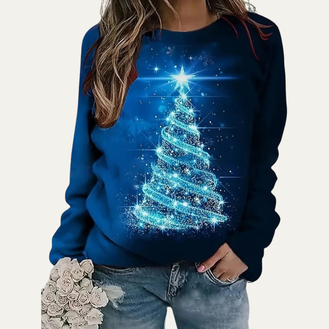 Sweat-shirt femme à manches raglan Noël décontracté