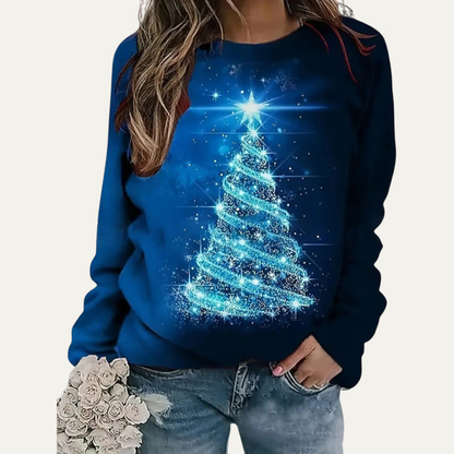 Sweat-shirt femme à manches raglan Noël décontracté