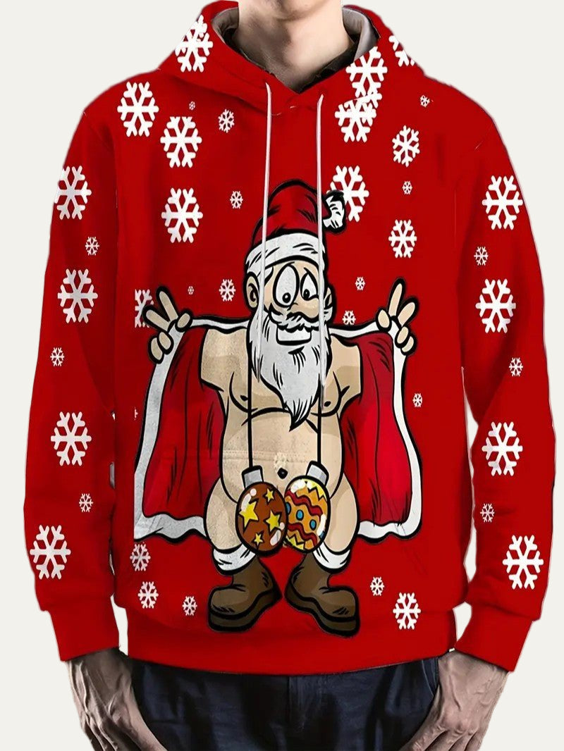 VogeLuxe | Sweat à capuche de Noël humoristique pour homme avec le Père Noël 2