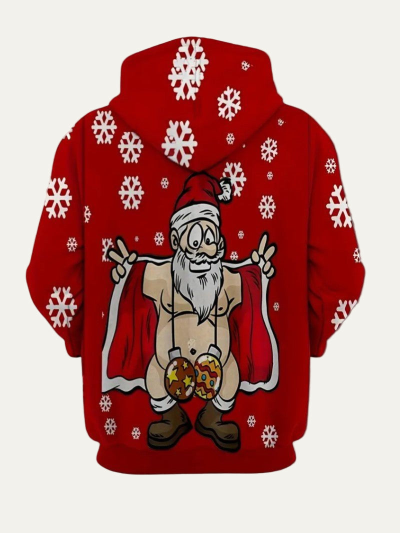 VogeLuxe | Sweat à capuche de Noël humoristique pour homme avec le Père Noël 4