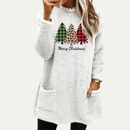 Pull en sherpa épais pour femme, motif hiver chaud et doux - PanierRoyale