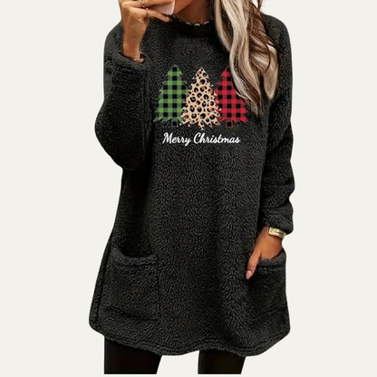 Pull en sherpa épais pour femme, motif hiver chaud et doux
