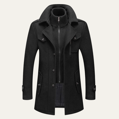 VogeLuxe | Trench-coat classique à col convertible pour homme 0