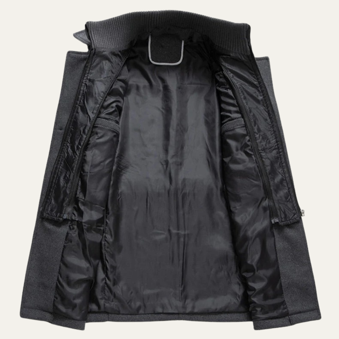 VogeLuxe | Trench-coat classique à col convertible pour homme 3
