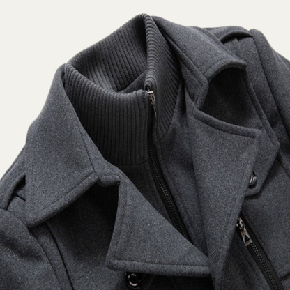 VogeLuxe | Trench-coat classique à col convertible pour homme 4
