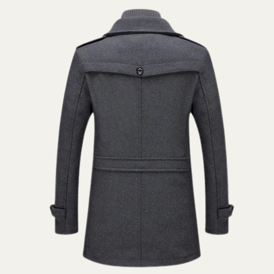 VogeLuxe | Trench-coat classique à col convertible pour homme 5