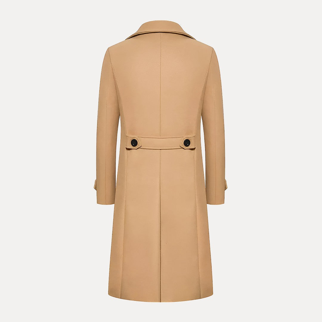 VogeLuxe | Trench-coat classique croisé en laine pour homme 1