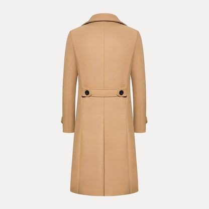 VogeLuxe | Trench-coat classique croisé en laine pour homme 1