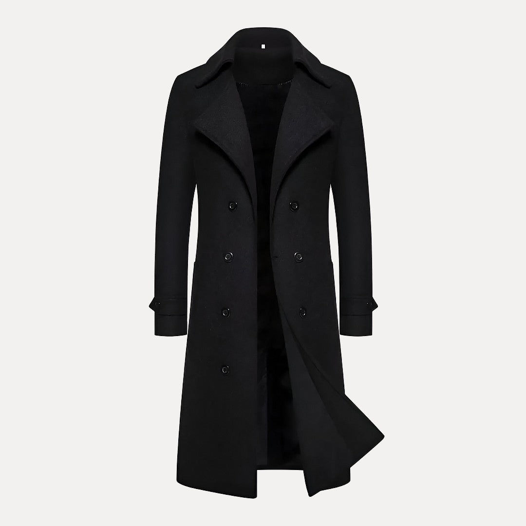 VogeLuxe | Trench-coat classique croisé en laine pour homme 2