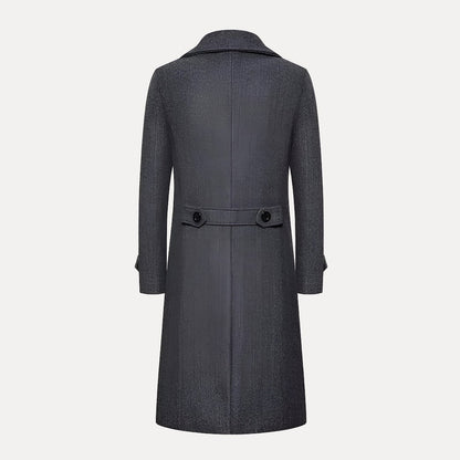 VogeLuxe | Trench-coat classique croisé en laine pour homme 5