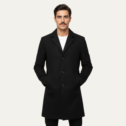 VogeLuxe | Trench-coat classique d'hiver à simple boutonnage pour homme 0