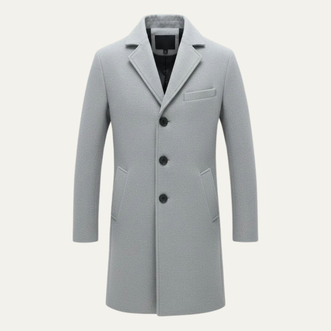 VogeLuxe | Trench-coat classique d'hiver à simple boutonnage pour homme 6