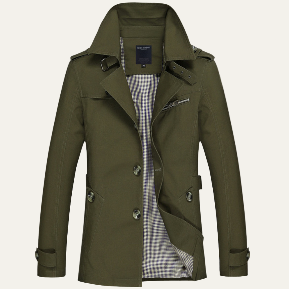 Trench-coat Homme Doublure Imprimée Élégant