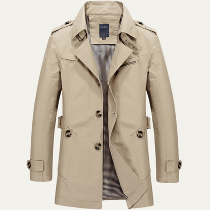 Trench-coat Homme Doublure Imprimée Élégant