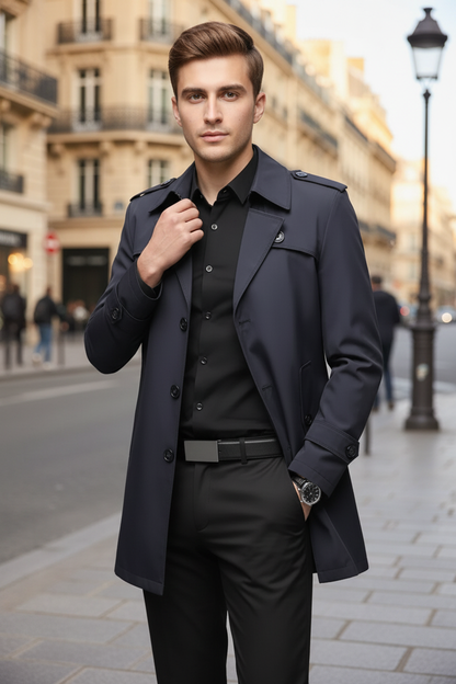 VogeLuxe | Trench-coat court classique pour homme 4