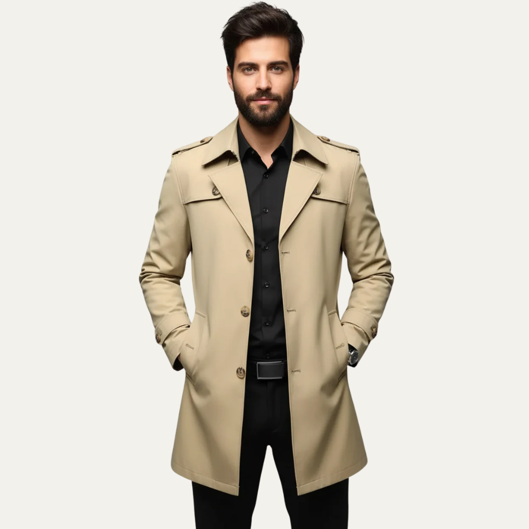 Trench Court Homme Élégant et Imperméable
