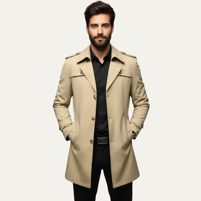 Trench Court Homme Élégant et Imperméable