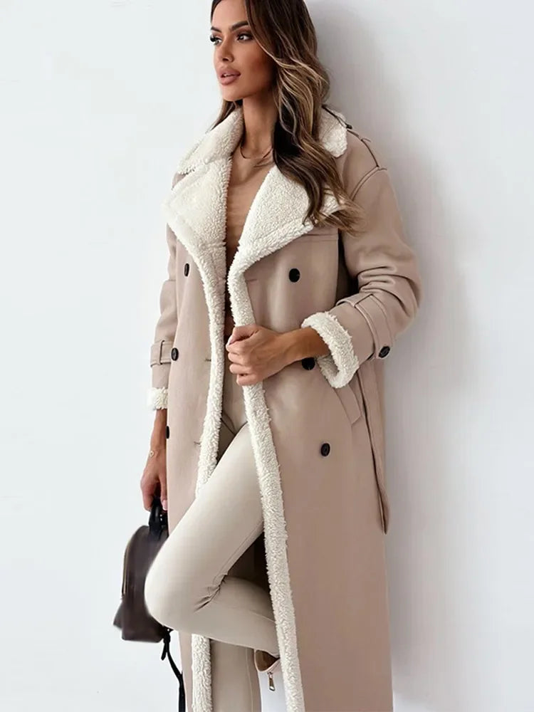 Manteau femmecroft en cuir doux et chaud hivernal - PanierRoyale
