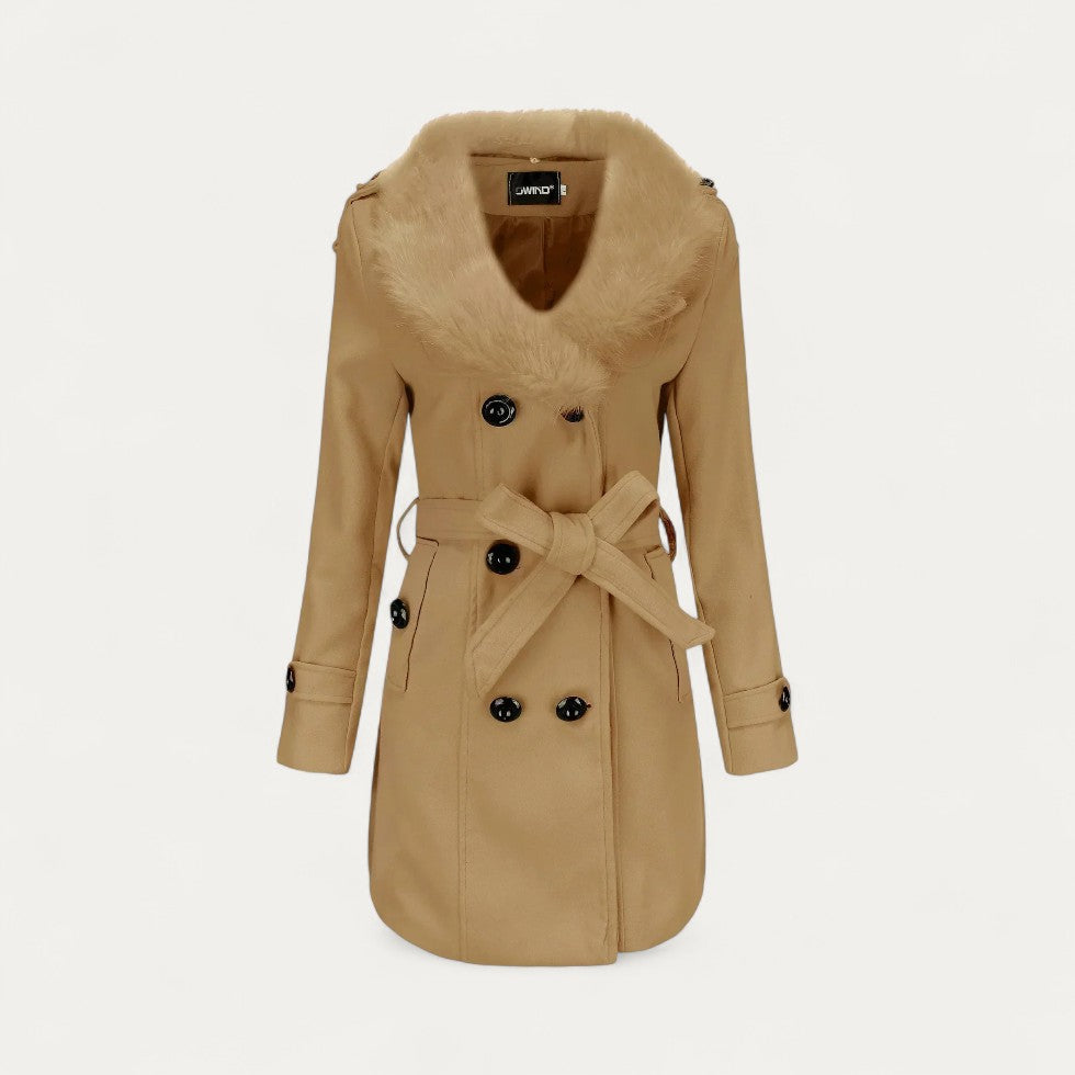 VogeLuxe | Trench-coat femme à col en fausse fourrure 2
