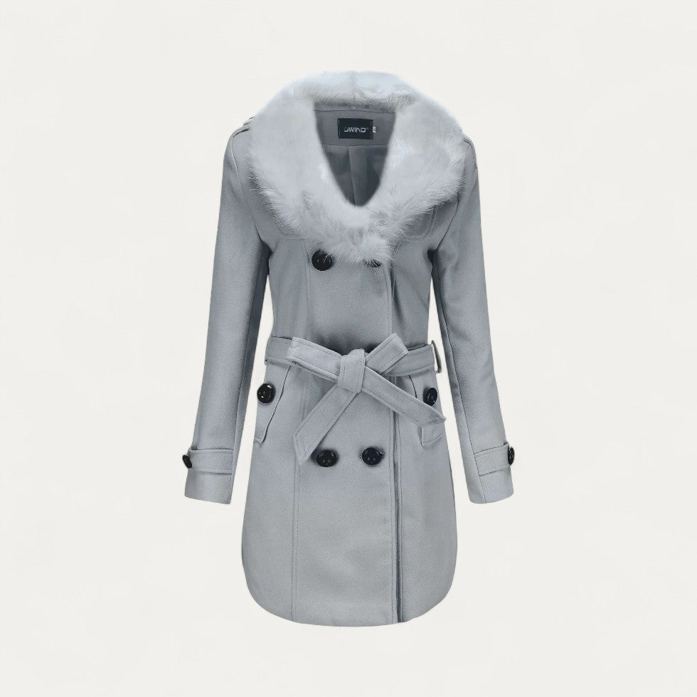 VogeLuxe | Trench-coat femme à col en fausse fourrure 3