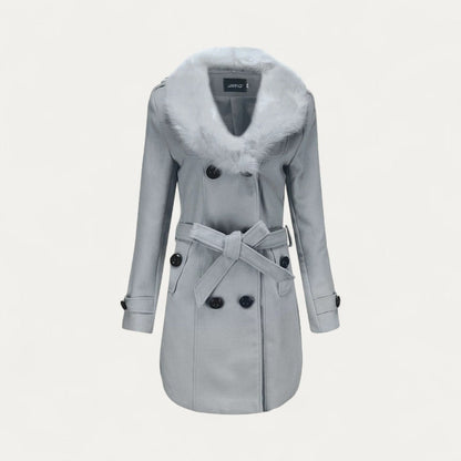VogeLuxe | Trench-coat femme à col en fausse fourrure 3
