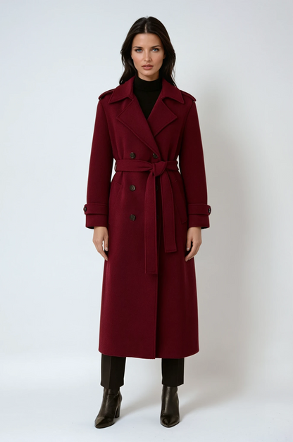 VogeLuxe | Trench-coat maxi croisé pour femme 0