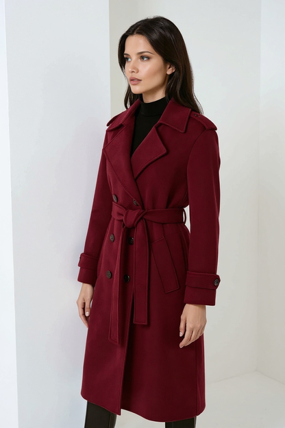 VogeLuxe | Trench-coat maxi croisé pour femme 1