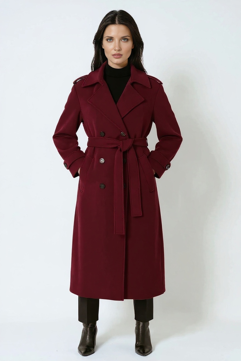 VogeLuxe | Trench-coat maxi croisé pour femme 2