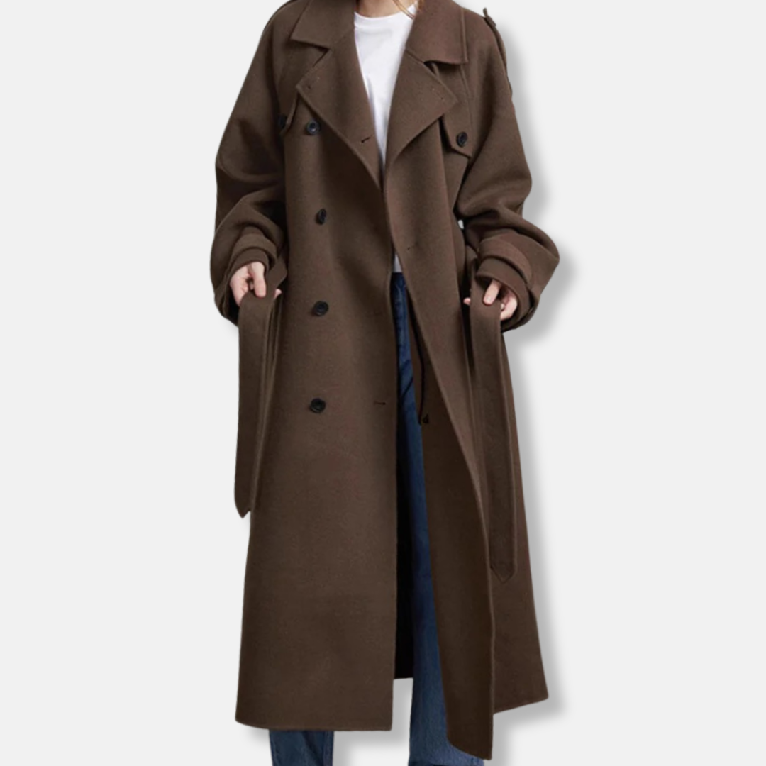 VogeLuxe | Trench-coat maxi décontracté pour femme 0