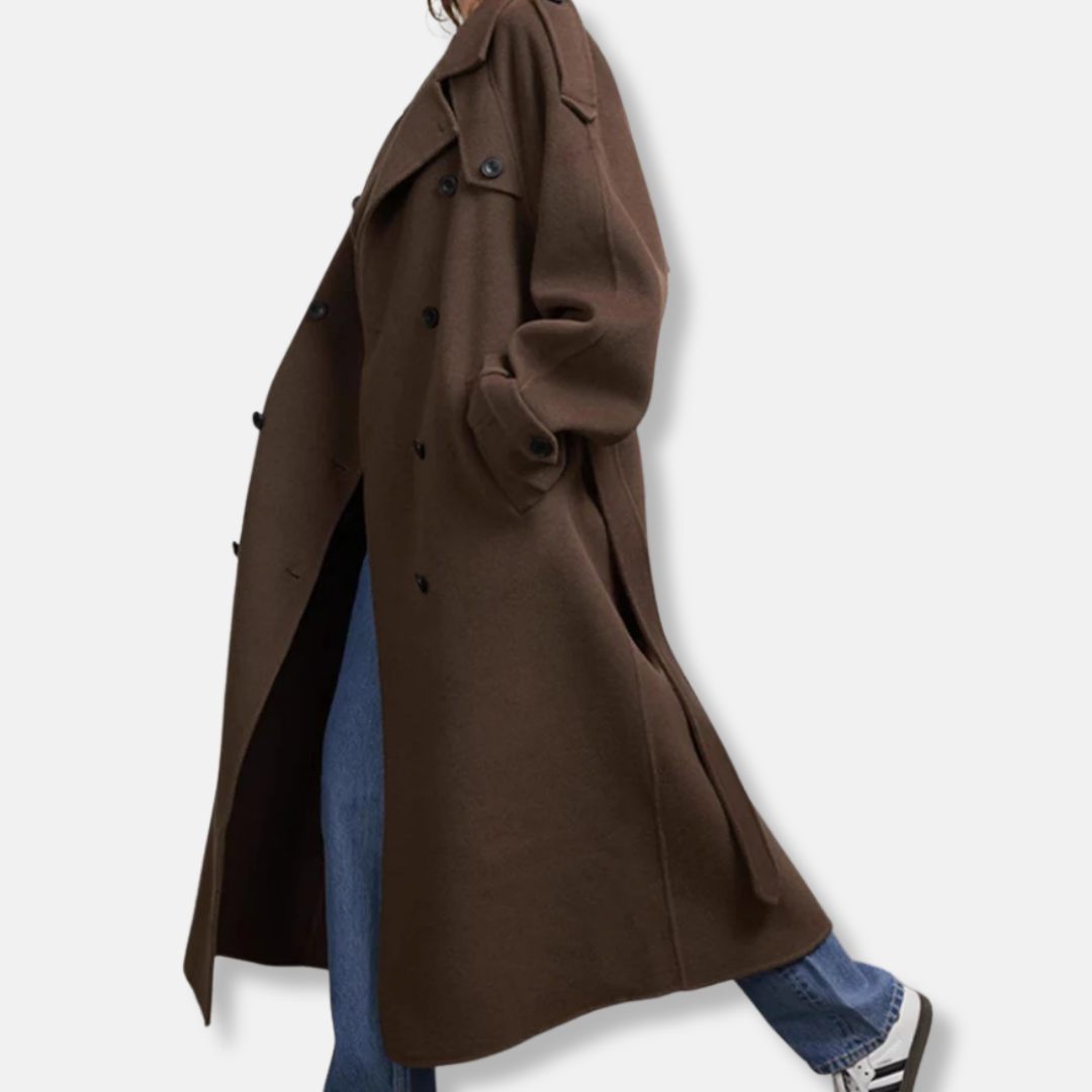 VogeLuxe | Trench-coat maxi décontracté pour femme 1